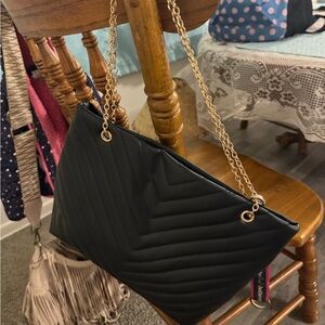 Small black tote chain purse